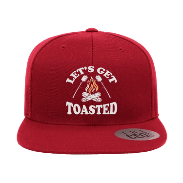 Let's Get Toasted Embroidered Flat Bill Hat